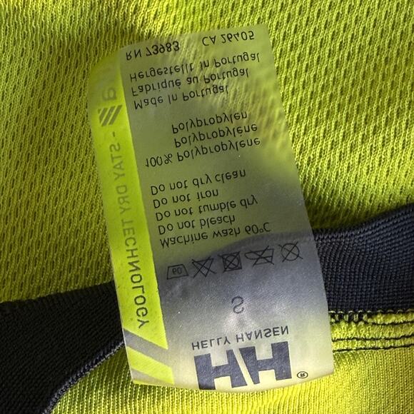 Helly Hansen Base Layer Shirt Youth Small Yellow Lifa Long Sleeve Crewneck - Picture 5 of 8